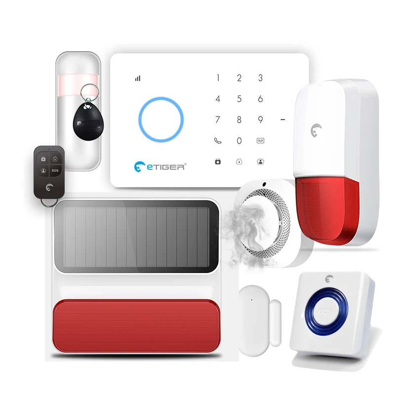 

Etiger S3B GSM SIM Wireless 433mhz Alarm Burglar Intruder Home Security System Work with Smart Siren Smoke Detector