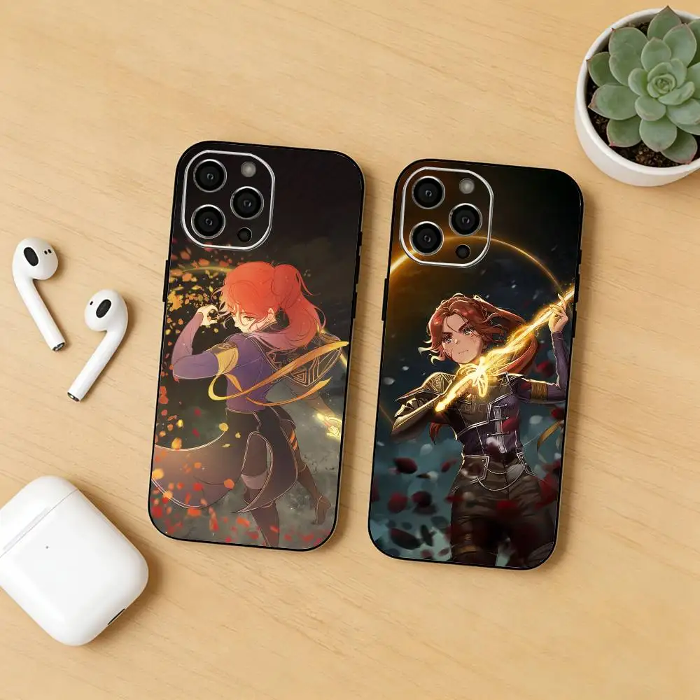 

Clair Obscur E-Expedition 33 Maelle Phone Case For iPhone17,16,15,14,13,12 Plus,Max Soft Silicone Black Cover