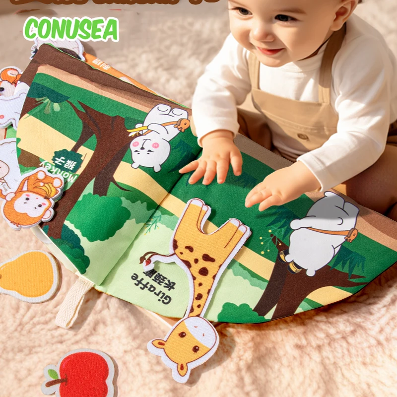 Baby 3D Cloth Book Montessori Toys Felt Sensory Toys Fabric Soft Book Learning Activities Newborn Quiet Books Educational Gifts