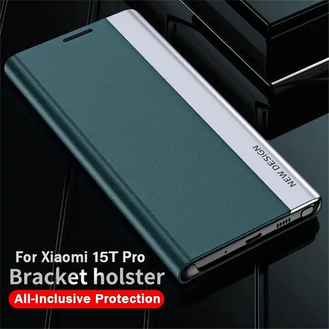 Luxury Leather Flip Phone Case For Xiaomi 15T Pro Shockproof Cover For Xiaomi 14T 14 13T 13 12T 12 11T 11 10T 10 Pro 13 12 Lite