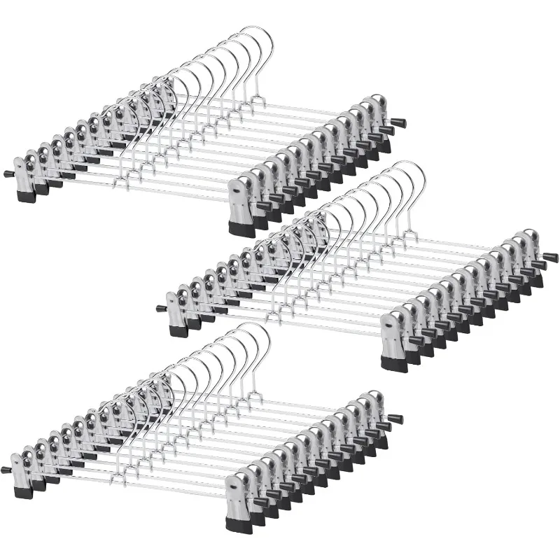 Pants Hangers 30Pcs Pant with Clips Skirt Hangers Clip Hangers Metal for Pants Slack