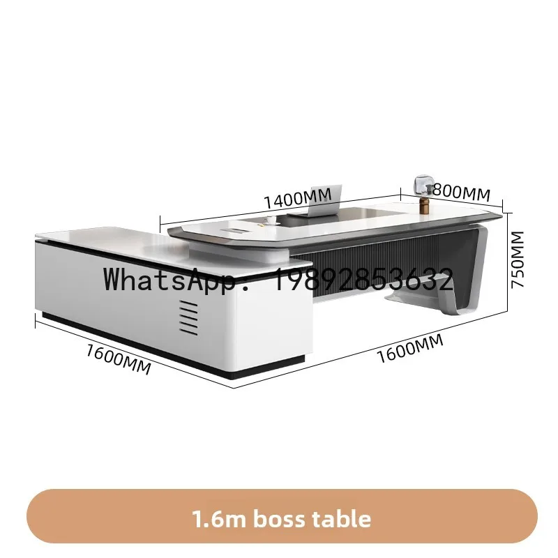 CZ Lacquered Office Desk High-End Simple Modern White Manager Desk Office Furniture Desk and Chair