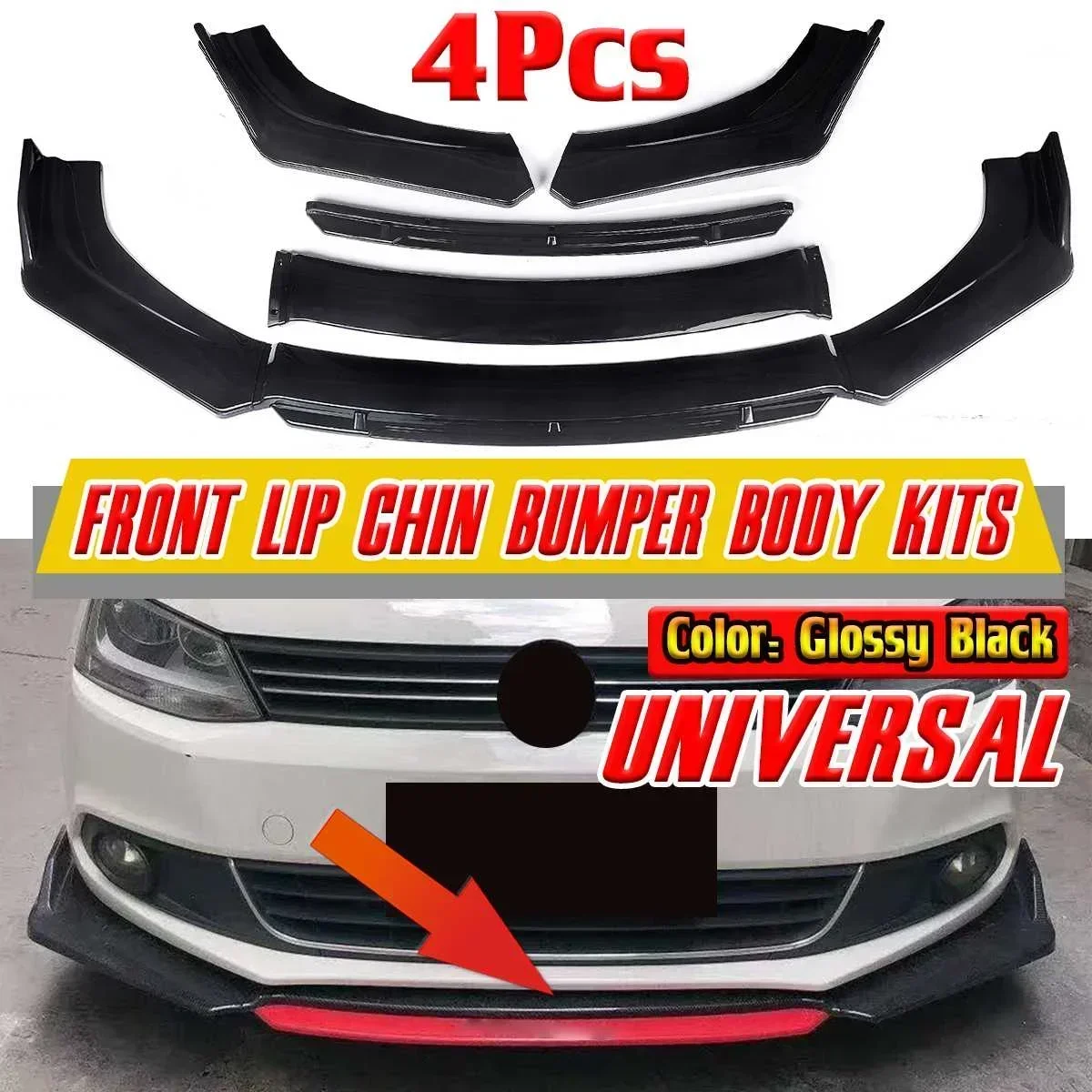 

4x Detachable Car Front Bumper Lip Spoiler For TOYOTA For Corolla For Camry For Mazda 3 Axela 6 Atenza Bumper Diffuser Body Kit