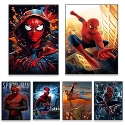 Pintura en lienzo de Disney Marvel Spiderman, arte de pared, retrato clásico, póster de película de superhéroe, impresiones para sala de estar, decoración del hogar