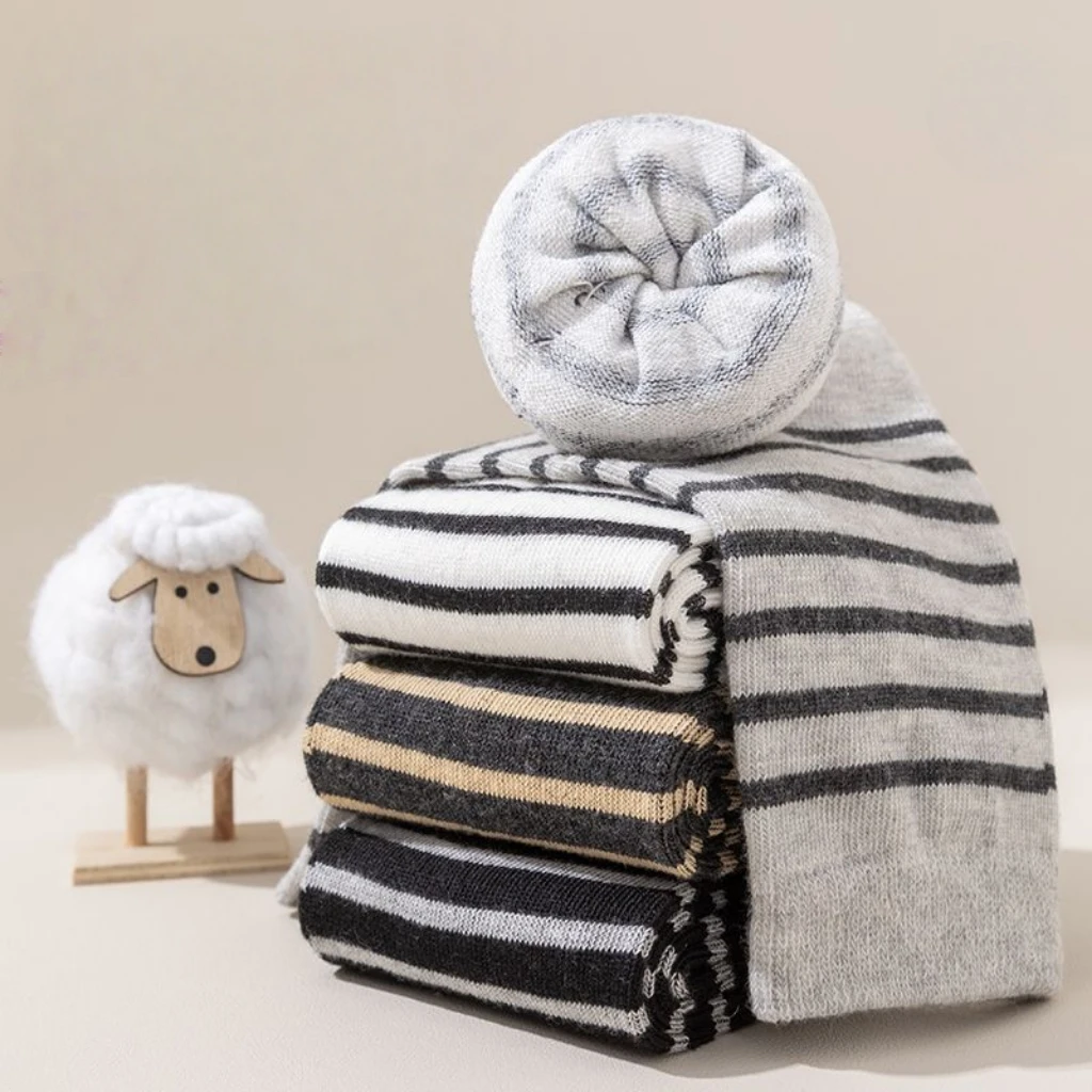 

4 пары зимних шерстяных носков, женские теплые носки, носки унисекс, зимние парные носки, подходят для теплого сочетания осенью и wi.