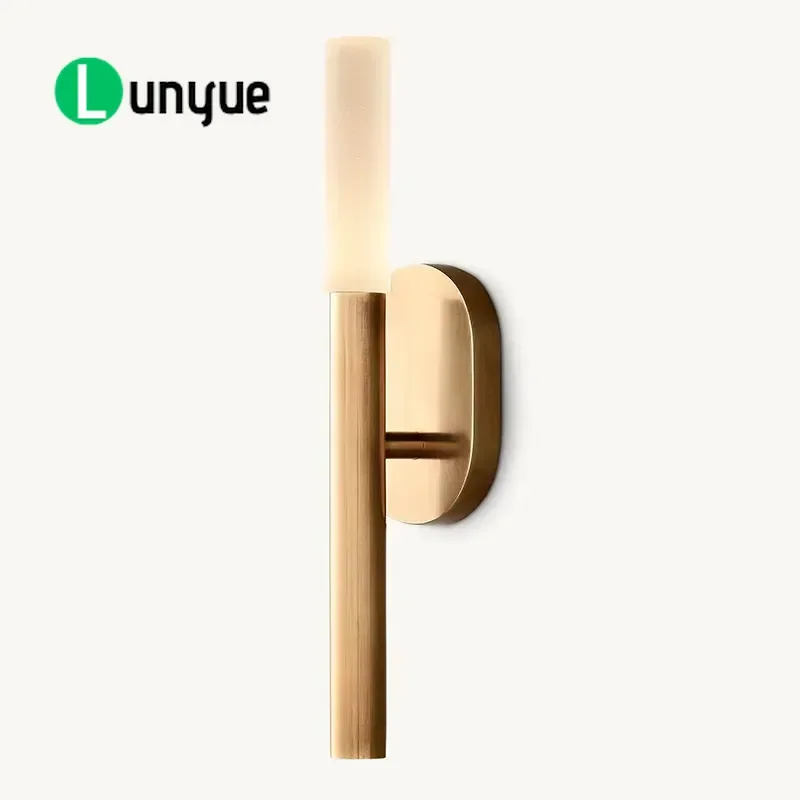 Nordic LED Wall Light Brass Gold Metal Decorative Sconce for Home Interior Office Living Room Bedroom Modern Lighting Fixture