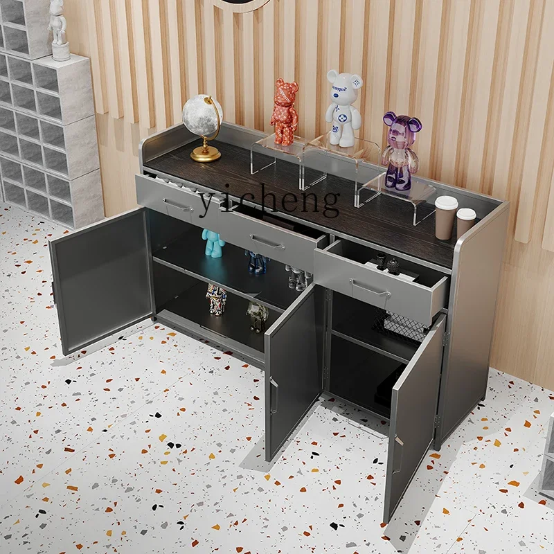 ZZZTQH side cabinet bar restaurant tea cabinet metal pantry cabinet multi-function storage locker
