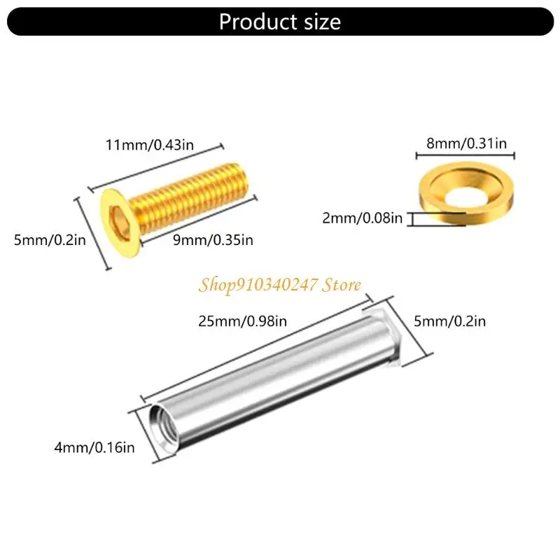 Q22A 4 قطعة تركيبات مشعاع تبريد المياه المهنية طويلة قصيرة مسامير مروحة تصاعد المسمار مسامير مروحة الكمبيوتر لتبريد المياه #6