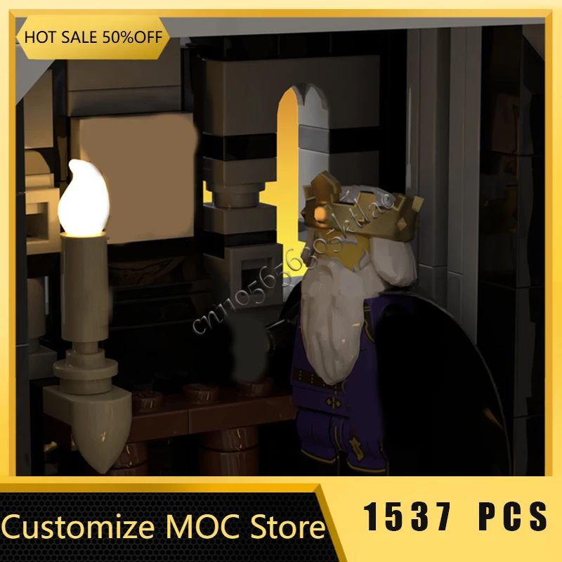 1537ピース カスタムMOC 中世 黒騎士の城 正門 モデルビルディング DIYブロック 組み立ておもちゃ ホリデーギフト