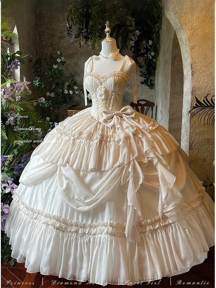 

Милое платье макси на подтяжках для дня рождения для девочек, новые японские летние однотонные длинные платья без рукавов с высокой талией и бантом