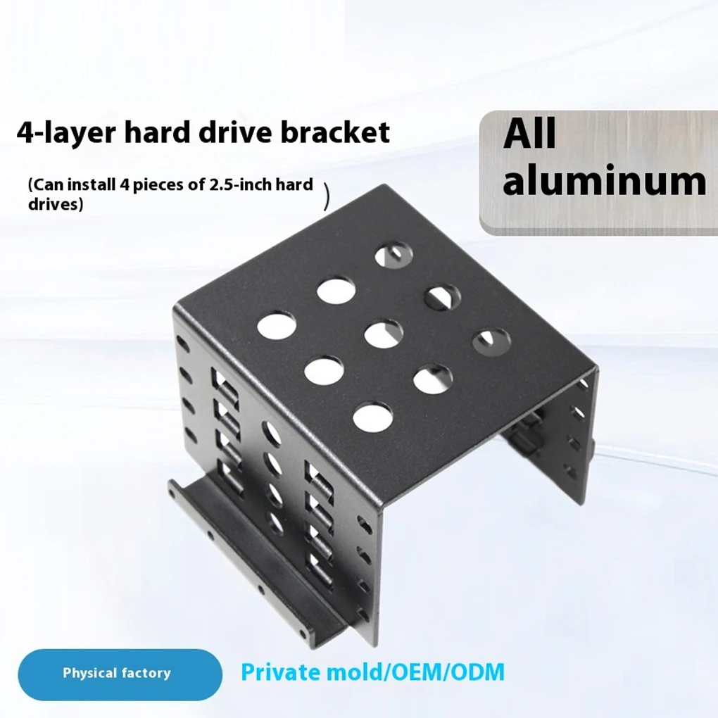 Kit Pemasangan Aluminium Drive Bay Internal 2.5 "HDD SSD Ke 3.5" Ke 4 Baki Hard Drive Sasis Adaptor Hard Drive