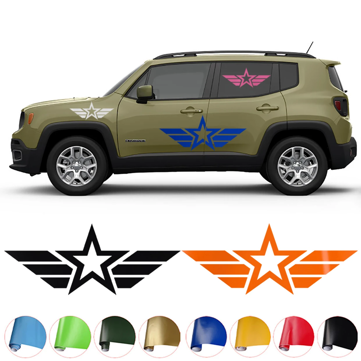 Car Door Side Stickers Auto Hood Cover Stickers For Jeep 4X4 Cherokee Commander Compass Liberty Patriot Rubicon Renegade