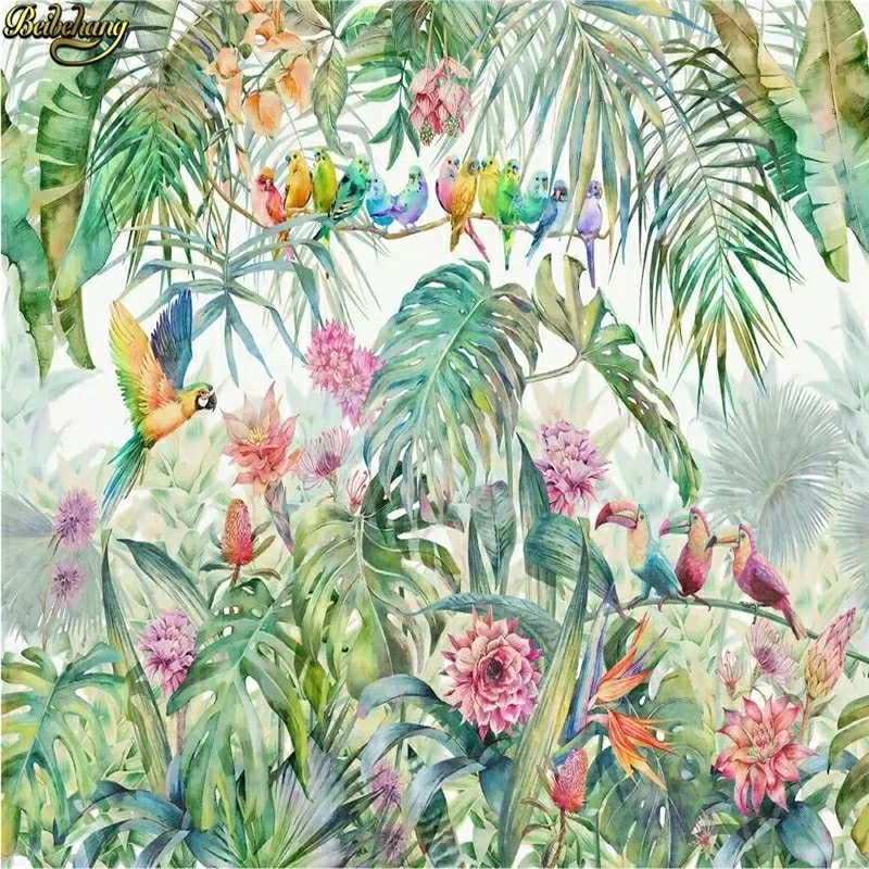 papel-de-parede-mural-personalizado-com-tema-de-floresta-tropical-idilica-americana-com-papagaio-tartaruga-e-folhas-de-palmeira-para-sala-de-estar-quarto-fundo-de-tv-8d
