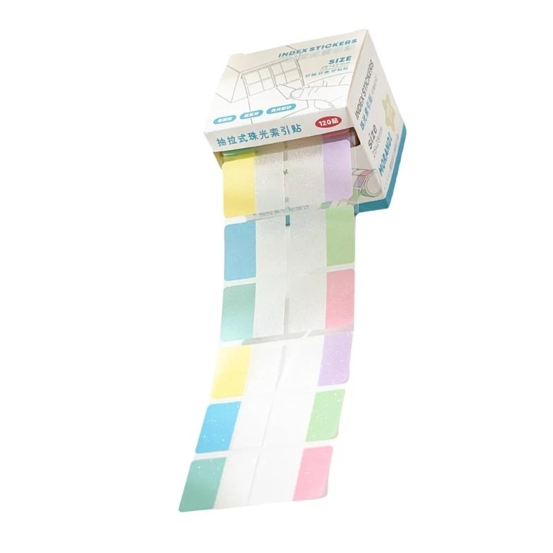 

120Pcs Glittered Colorful Label Adhesive Notes Writable Page Marker for Notebook