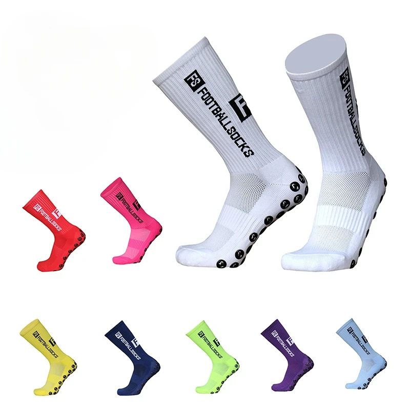 FS Football Socks New Style Round Silicone Suction Cup Grip Anti Slip Soccer Socks Sports Men Women Baseball Rugby Socks