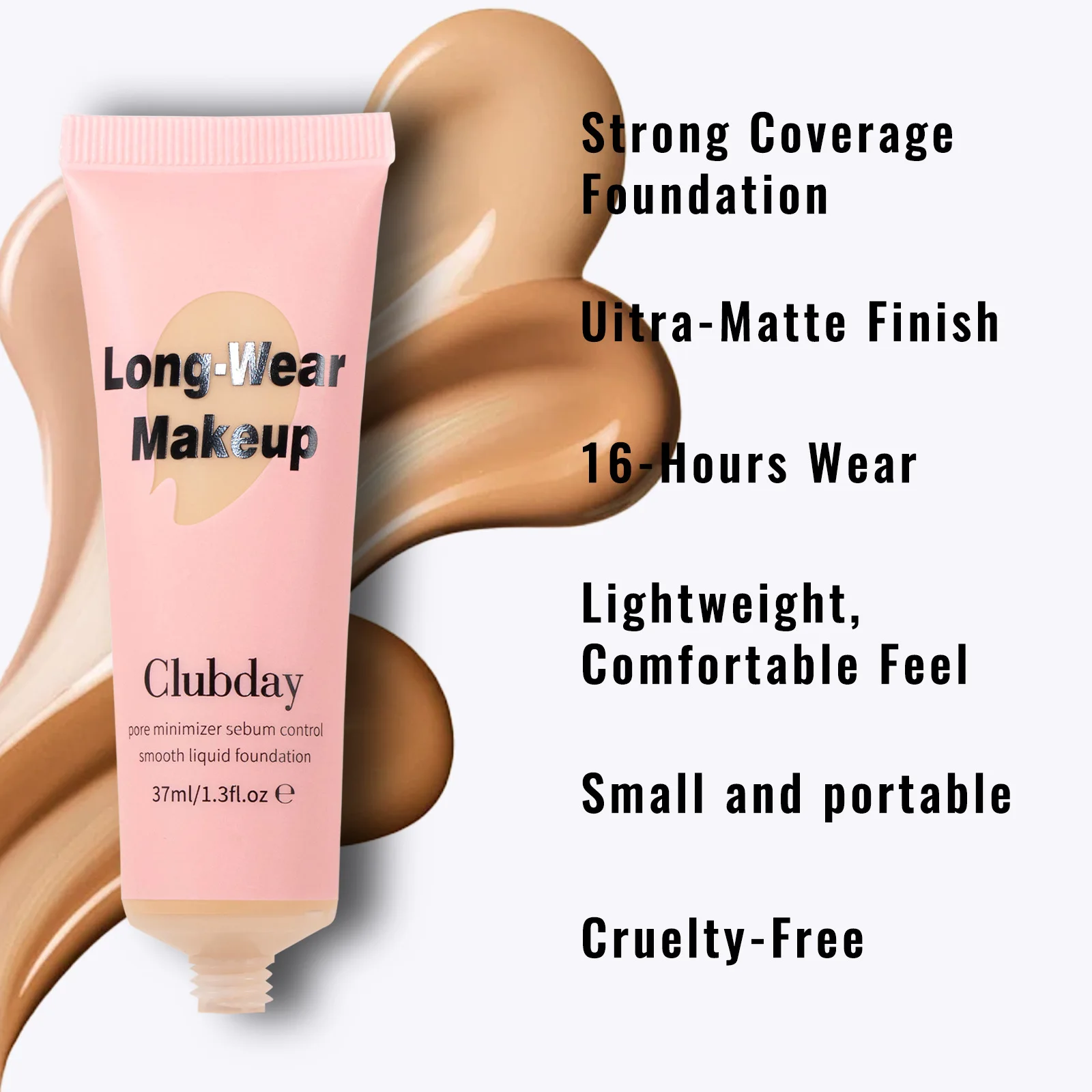 Liquid Foundation Concealer Long Lasting Waterproof Moisturizing Brighten Foundation Natural Matte BB Cream Face Base Makeup