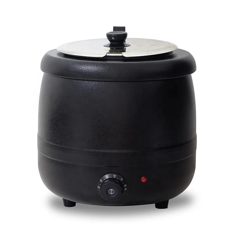 10L 400W Black Iron Painted Table Top Electric Soup Kettle Warmer for Sale