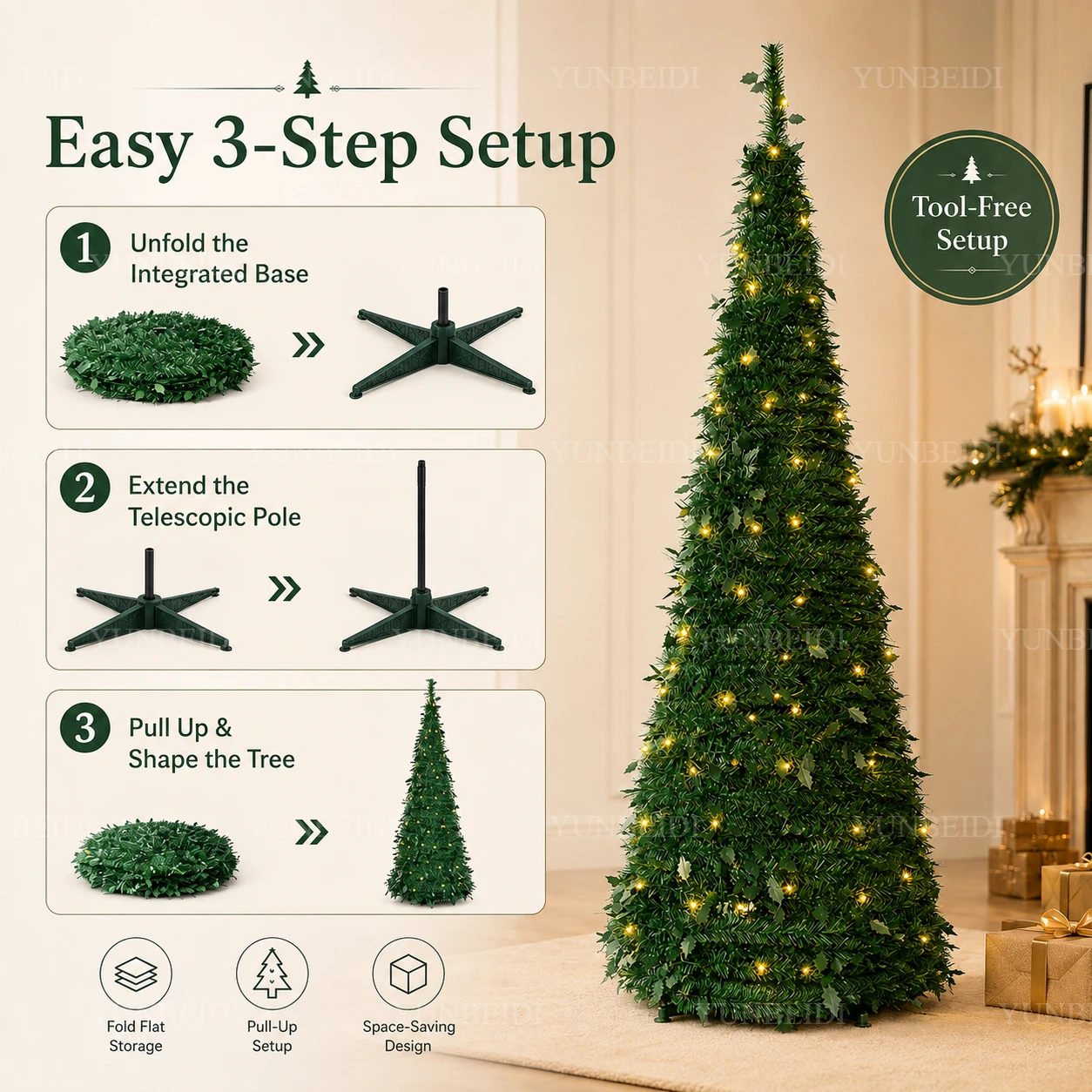 Artificial Christmas Tree Inte - Home Decor Lighting Tree 评论和价格