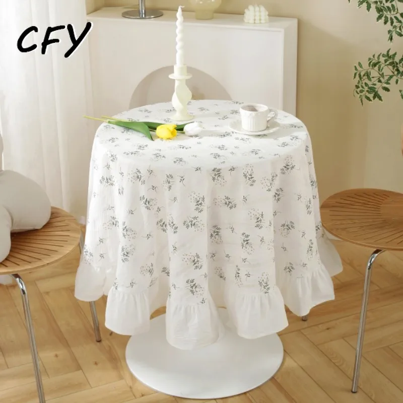 

Korean Cute Simple Cotton Linen Solid Color Round Tablecloth 150cm Table Cloths Cover Towel Home Wedding Decor Round Table Maps