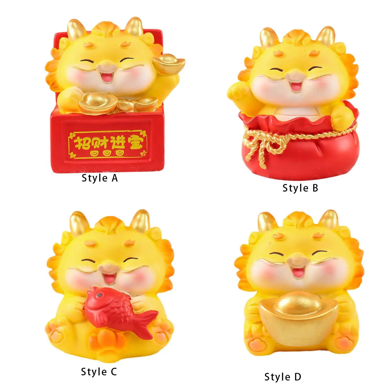 Year of The Dragon 2024 Statue Animal Resin Figurine for Offices Advertising