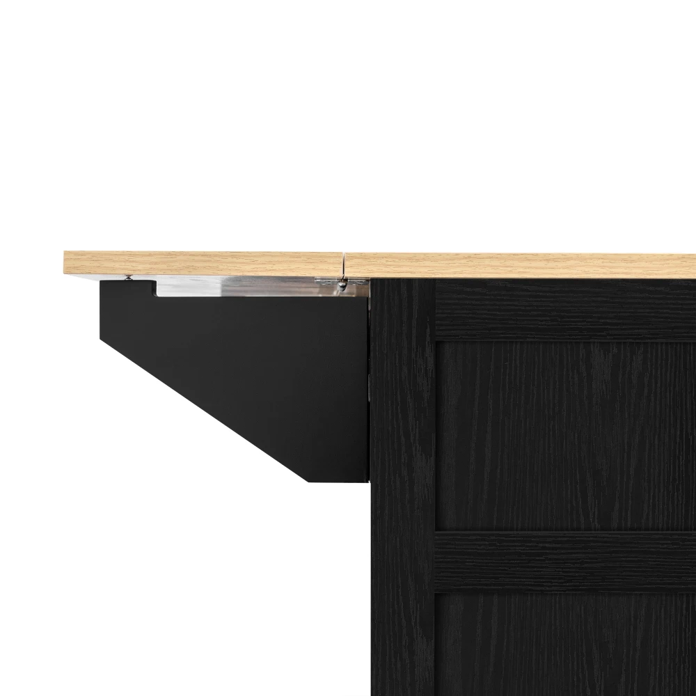 Kücheninsel mit Rollen, abnehmbarem Esstisch, mit Schubladen und Handtuchhalter, mobiler Küchenwagen mit Steckdosenstangen – Detail 20