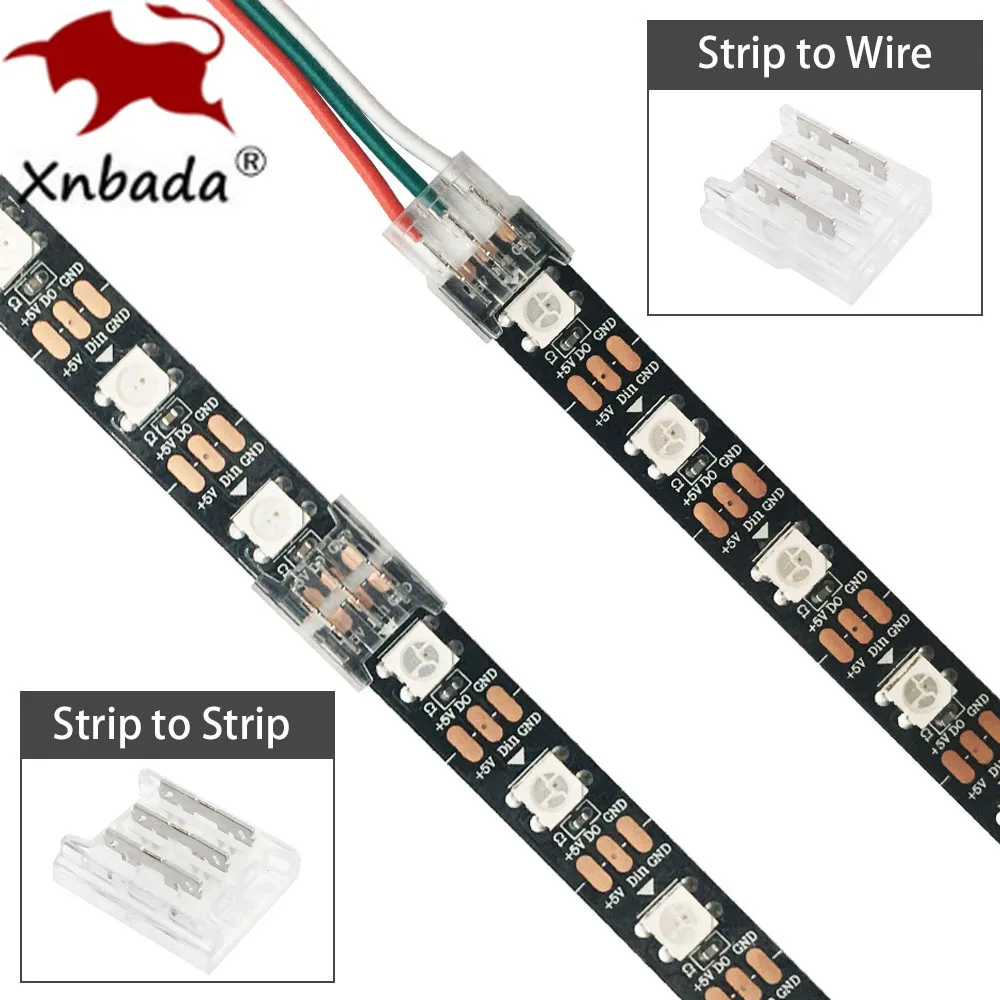 

WS2812B WS2811 SK6812 Transparent Solderless Cover LED Connector 10mm Width PCB For SMD Led Strip Light