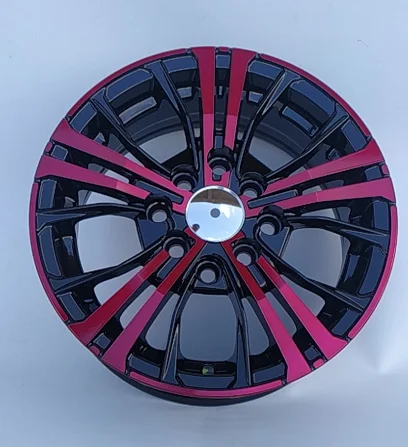 

Large Inventory 13 Inch 8 Holes 8*114.3 Et35 Aluminum Alloy Aftermarket Car Mag Wheels Rims Black and Red Replica Wheel Rim