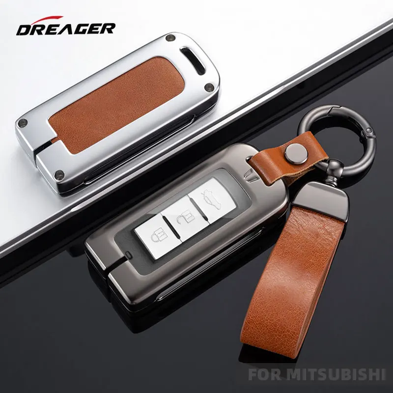 

Key Case Cover for Mitsubishi Outlander Asx 3 Sport Eclipse Cross Pajero Lancer Remote Key Shell Fob Alloy Leather 2/3 Bottons