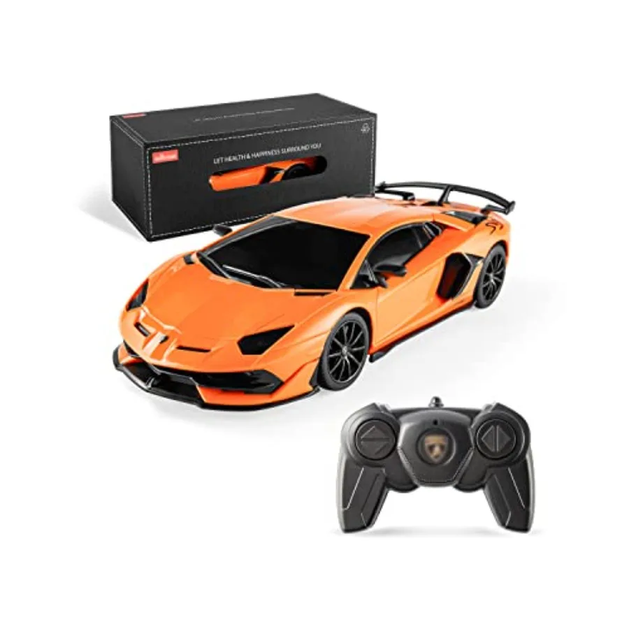 

Радиоуправляемая машинка 1:24, оранжевый Lamborghini Aventador SVJ, электрическая гоночная игрушка, лицензированная RC-модель с плавным управлением, высокая скорость