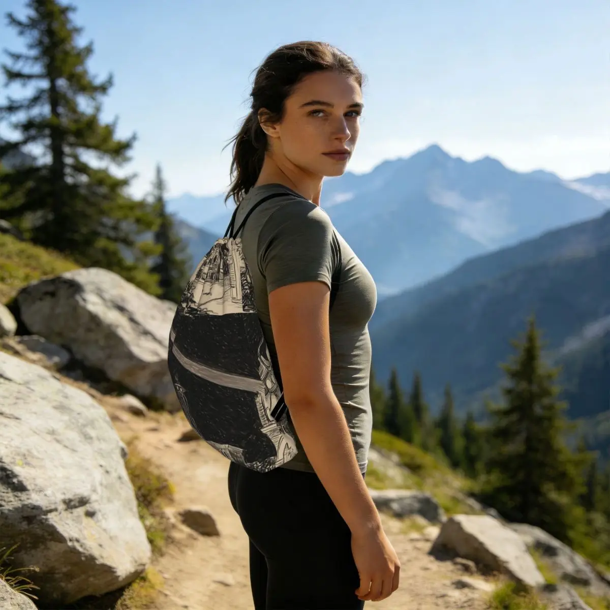 War Of The Worlds In Covington's Central Business District Backpacks Multi-function Drawstring Bags Sports Bag Book Bags