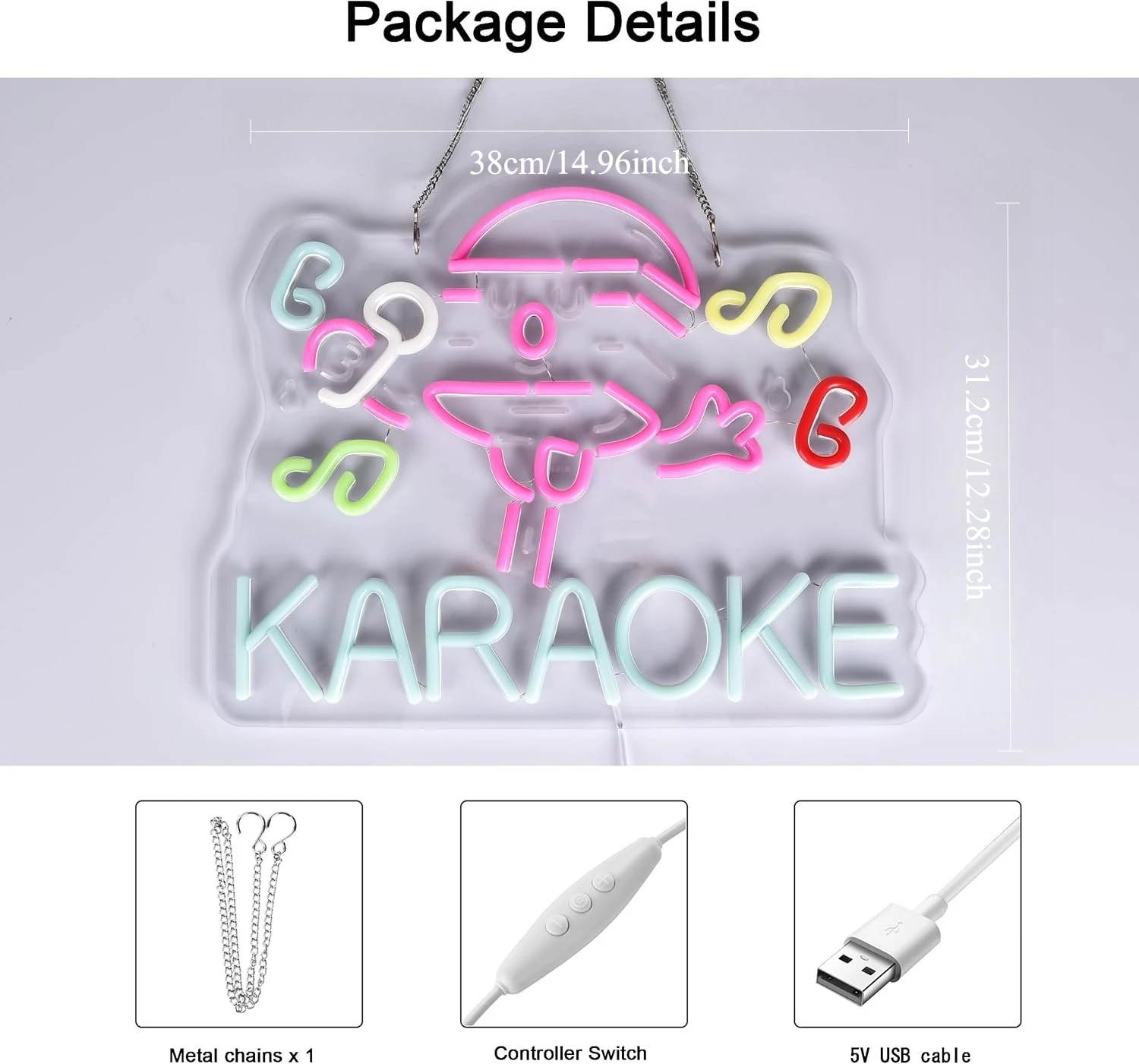 الملونة كاريوكي LED النيون جدار ديكور USB عكس الضوء ضوء النيون ل غرفة الكاريوكي بار KTV حفلة الأسرة صالة حفلة إضاءة زينة #3