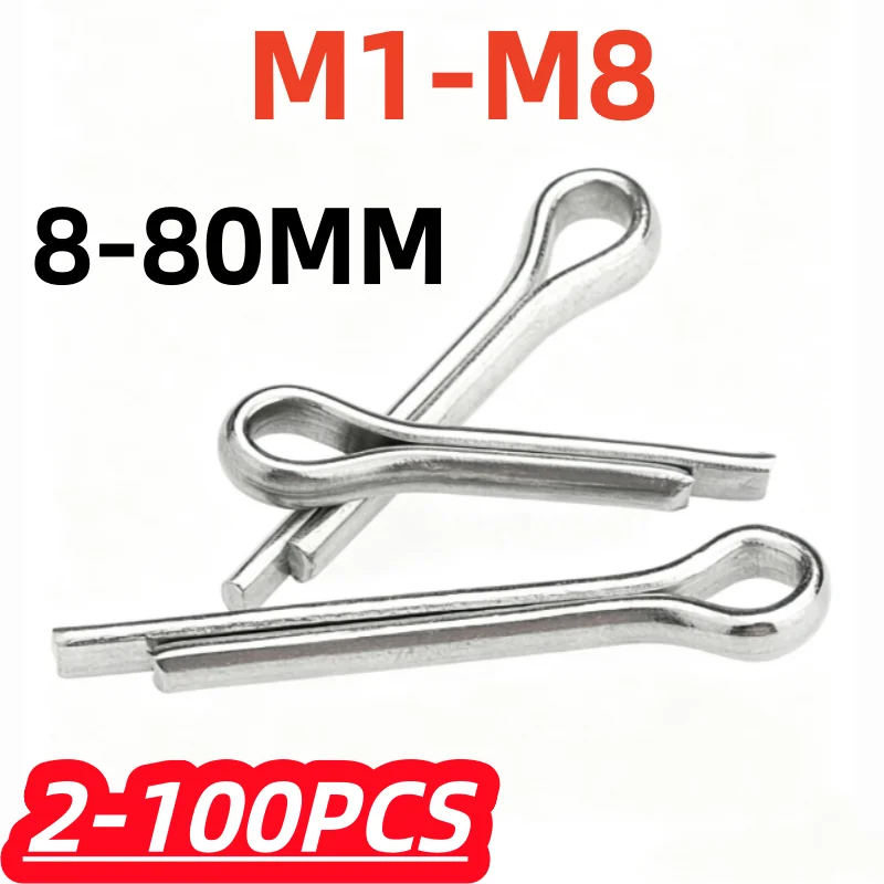 2-100Pcs M1 M1.2 M1.5 M2 M3 M4 M5 M6 M8 Stainless Steel U Shape Type Spring Cotter Hair Pin Steel Pins Split Clamp Open Elastic
