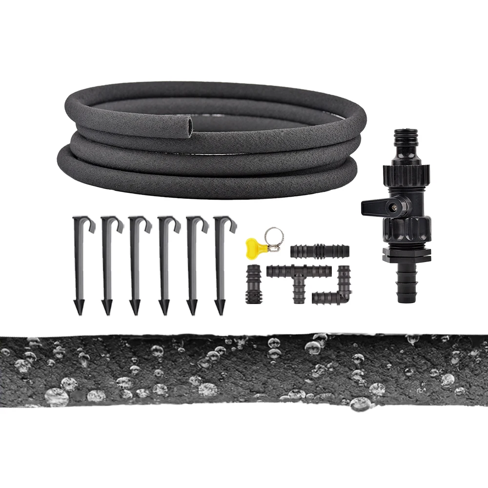 

ID12mm OD16mm Soaker Hoses Drip Watering Kits 15m Save 70% Water Garden Irrigation Plants Watering Kit System