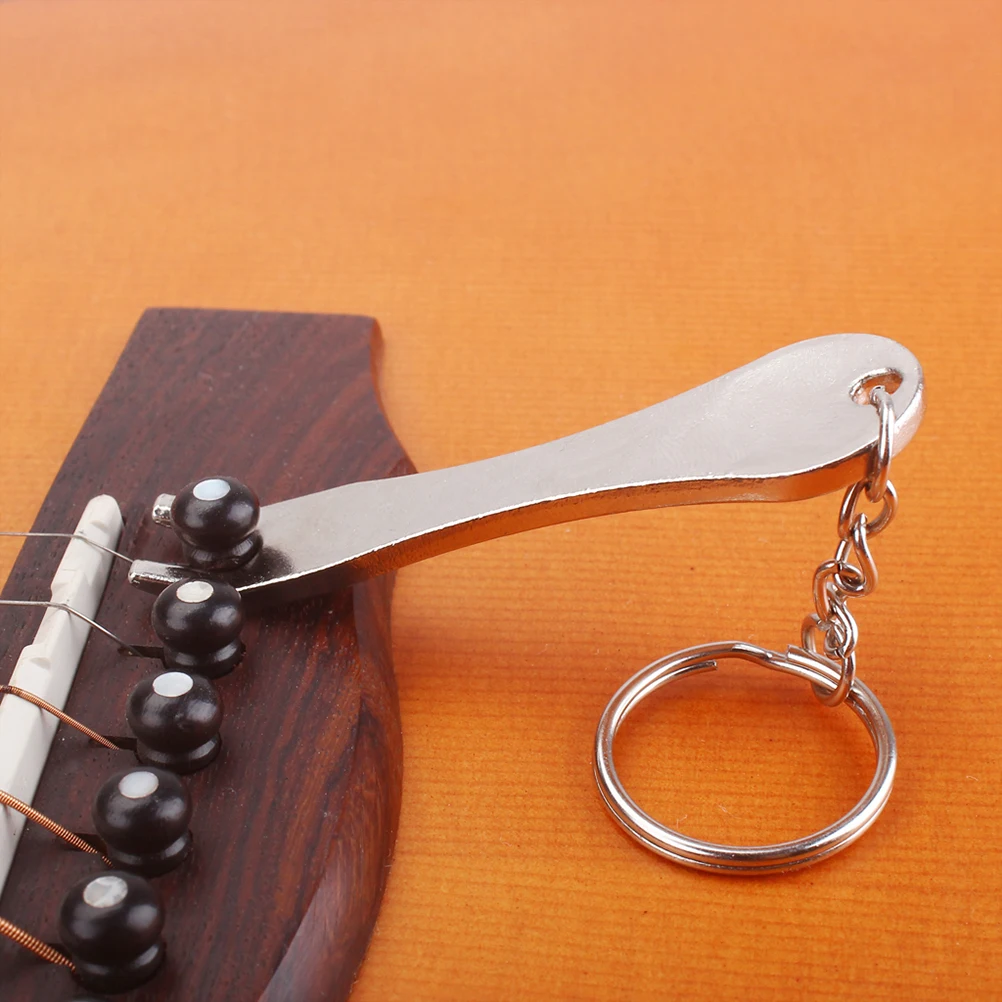

Nail Lifter Key Ring Silver Guitar Tool Pin Remover Peg Puller Staple Keychain Bridge