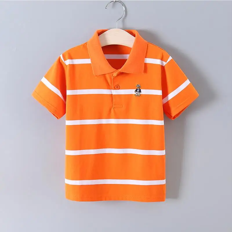 Summer Comfortable Children T-shirts Teen Shorts Sleeve Tops Kids Tees For Hot Selling 2-14Years Boys POLO Shirts 95% Cotton