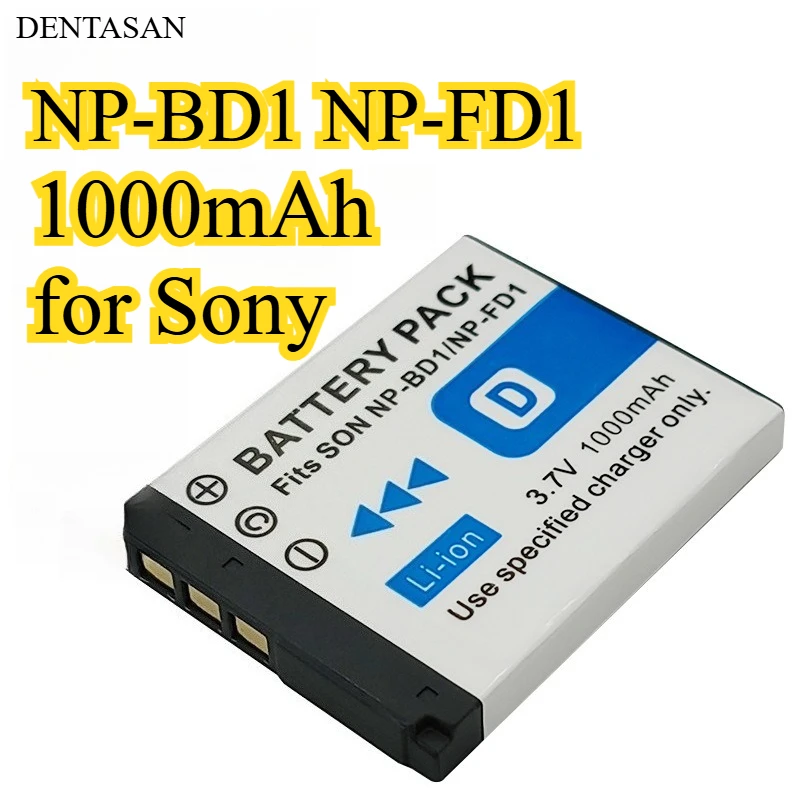 Bateria 1000mAh NP-BD1 FD1 para Sony TX1 T77 T90 T300 T500 T900 T200 Substituição totalmente decodificada para Sony Cybershot