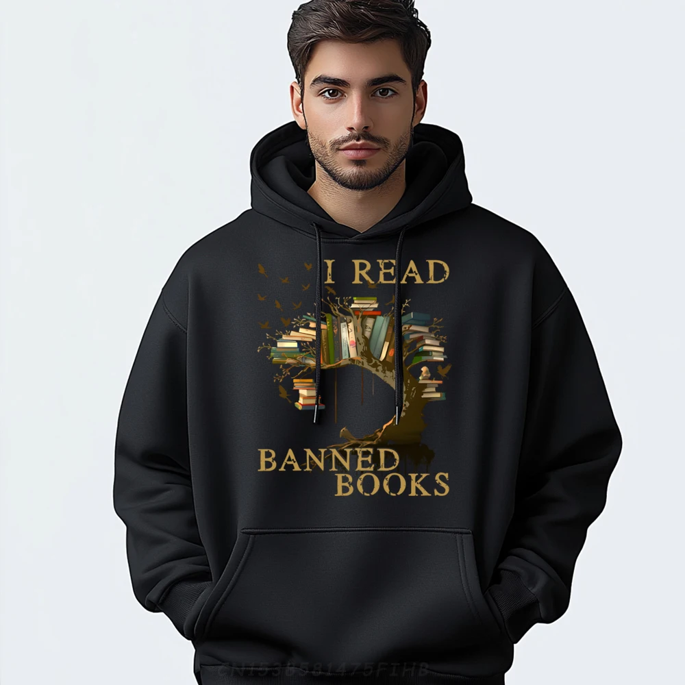 

Vintage Tree Book s For Men I read Banned Books Graphic Tee Polyester Fiber Woman Gifts For Men