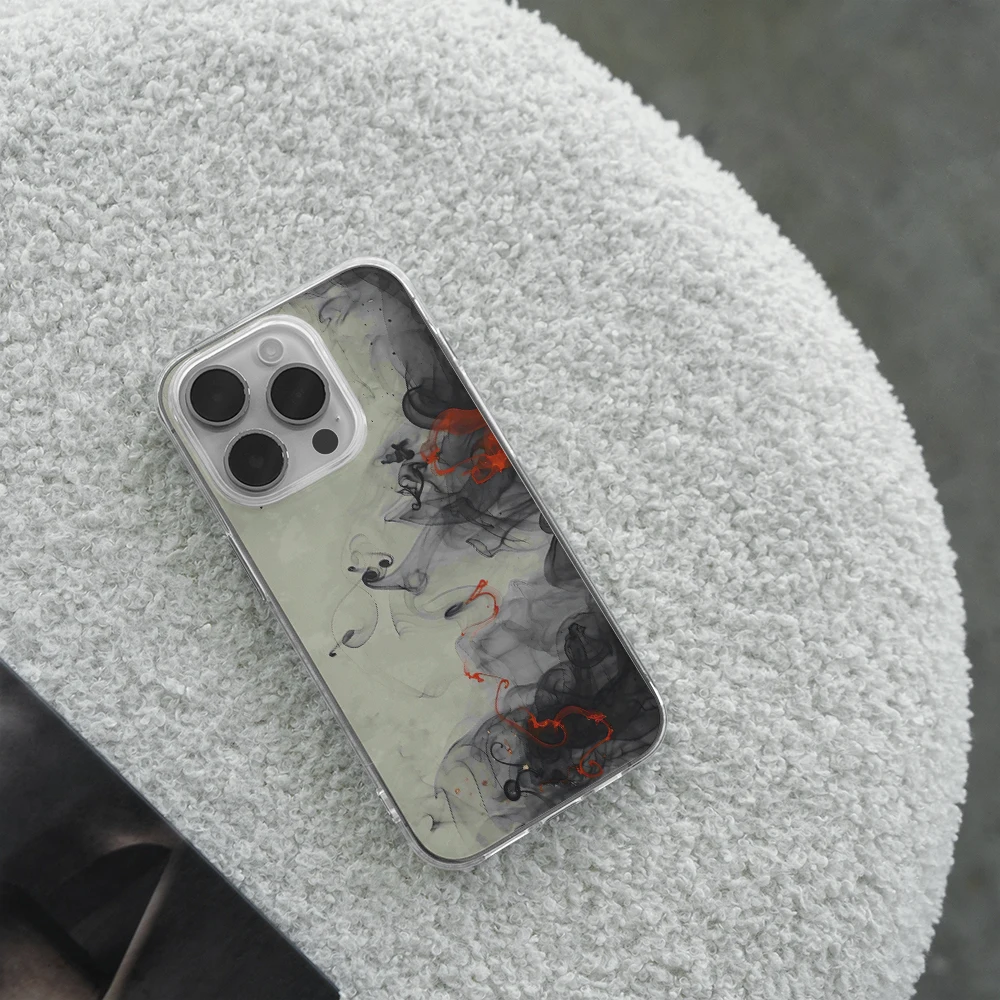 Ink Style Rendering Phone Case for IPhone 16 13 14 15 12 Pro Max Simplicity trend Phone Case for IPhone 12 13 Mini X XR XS Max image 3