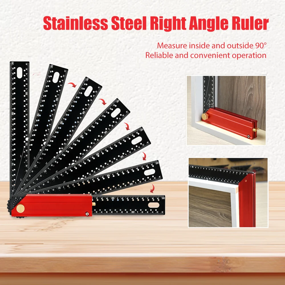 Многоугольная измерительная линейка, плотницкий квадрат, комбинированный образец, 90 градусов, L-квадрат для углового измерения