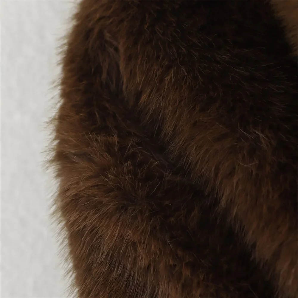 RARF jaqueta de manga comprida marrom embelezada com botão de lapela solta para coleção feminina de outono e inverno