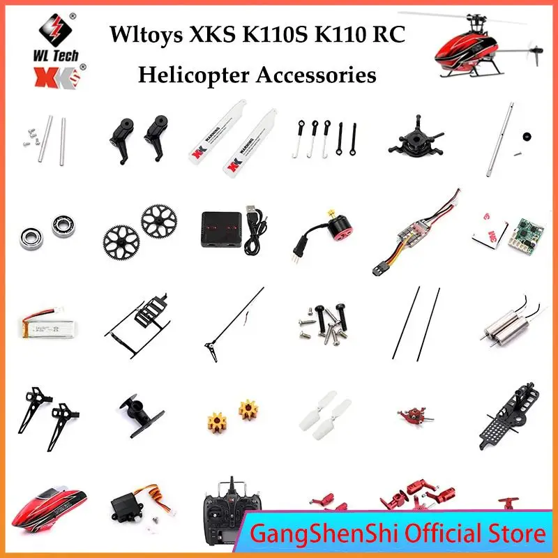 

Wltoys XK K110S K110 V977 Accessories Parts RC Helicopter Brushless Motor Blade Gear ESC Receiver Main Gear Blades Shaft Servo