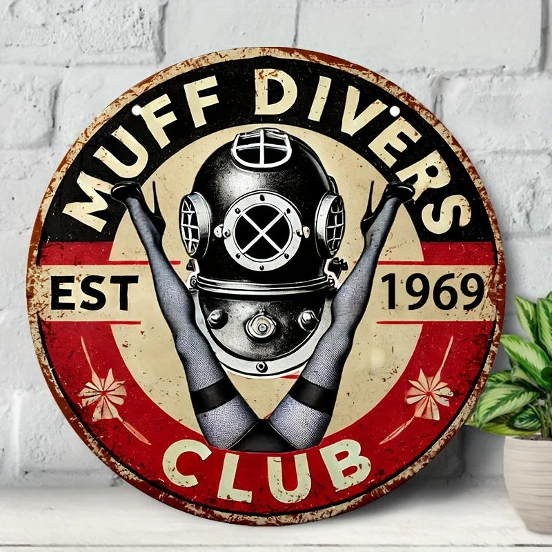 Vintage Aluminum Muff Divers Club Decorative Sign 8\