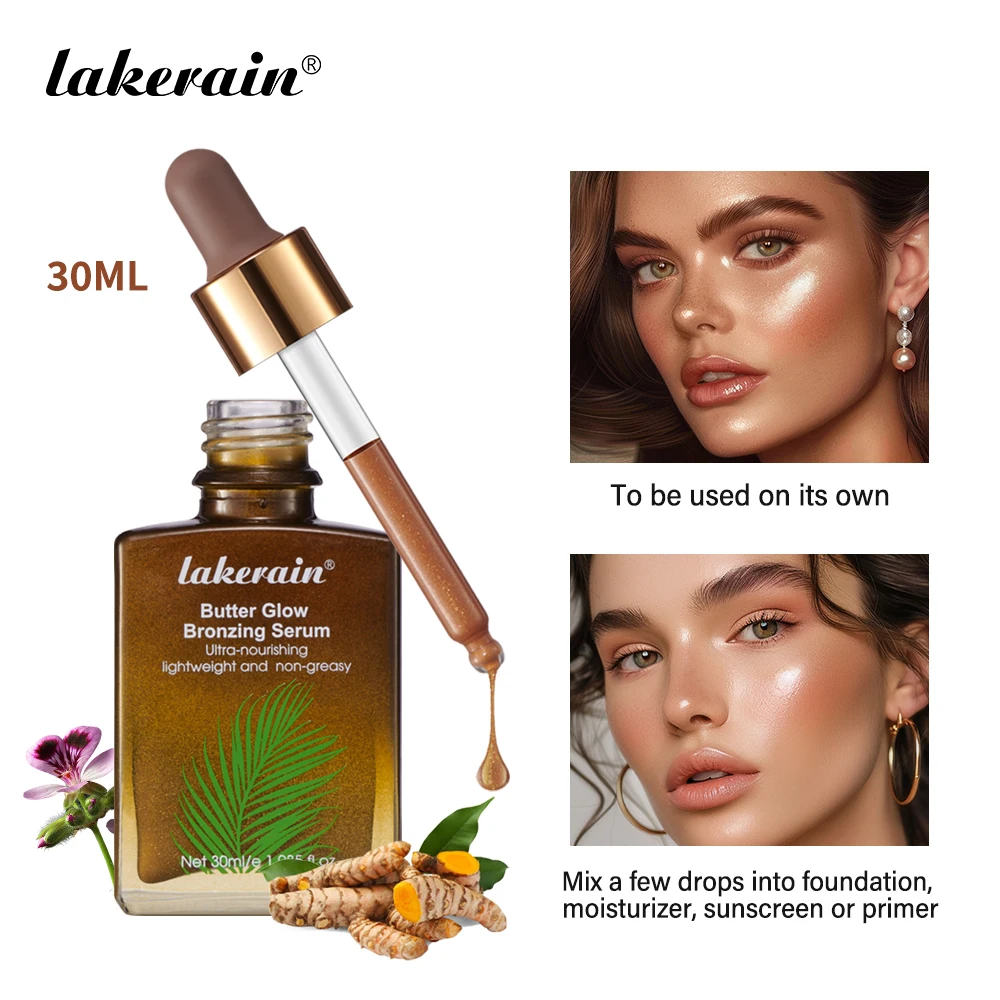 Butter Glow Bronzing Serum 30ml Nourishing Lightweight NonGreasy Mix Foundation Moisturizer Sunscreen Primer Facial Tanning Glow