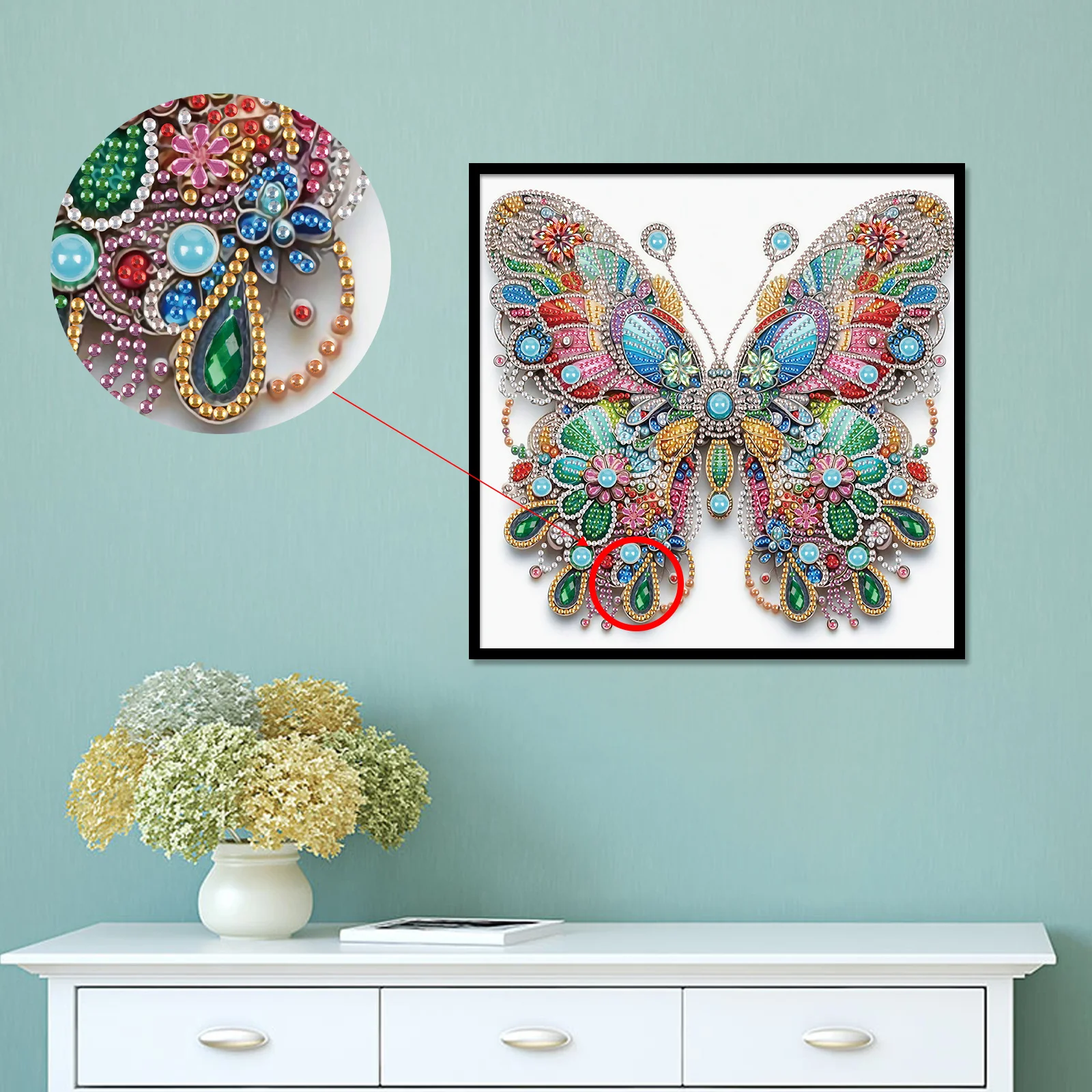 Diamond Art Painting Kits for Adults, DIY Butterfly Special Shape Diamond Art Kits, Diamond Gem Art Painting for Wall Decoration