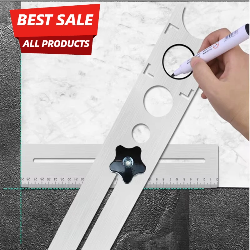 360 Degree Adjustable Universal Tile Marble Glass Ceramic Floor Drilling Hole Tools Hole Opener Locator  Position Ruler Puncher