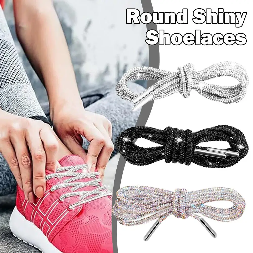 

Кристальные стразовые шнурки для обуви DIY – круглые стеклянные шнурки с полным алмазным напылением, разноцветные украшенные камнями шнурки для кроссовок, тканевые.