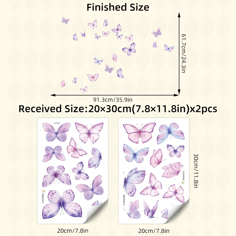 Romantic Butterfly Wall Stickers Creative Home Wall Decor Self-adhesive Kids Room Decoration Bedroom Background Wall Decor