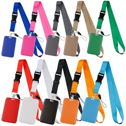 Fashion Solid Color Credential Holder Black Lanyards for Keys White Neck Strap For Card Badge Gym Keychain Keyring Accessories
