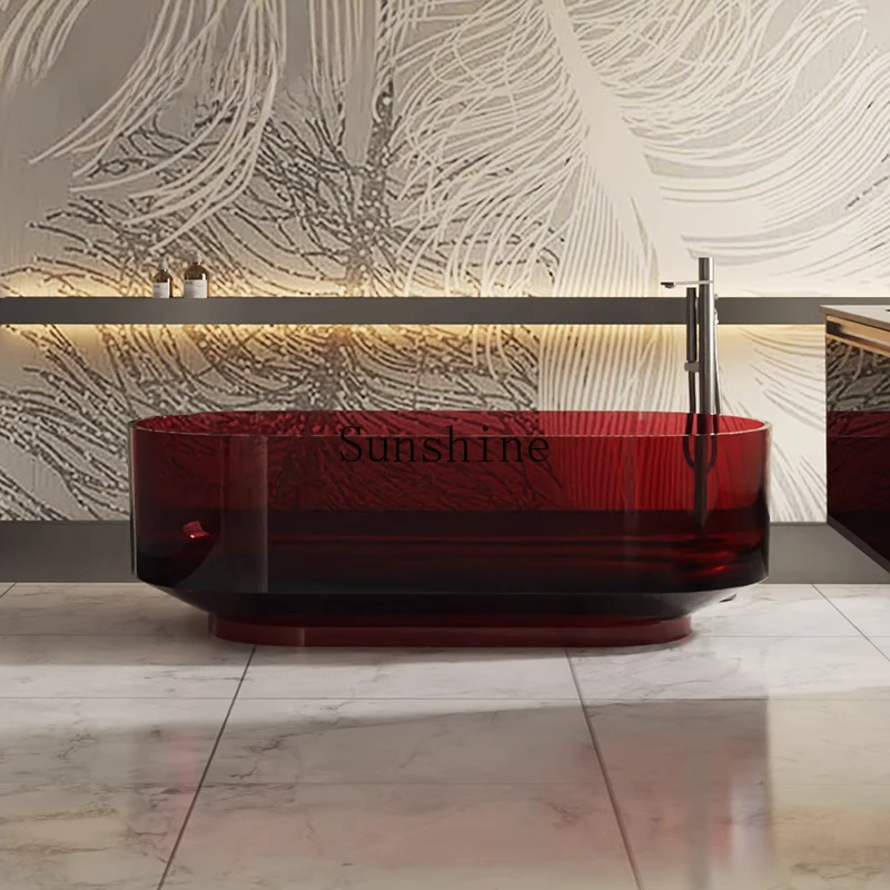 

Transparent resin Color crystal Oval type Independent integrated molding Double bathtub Soaking pool