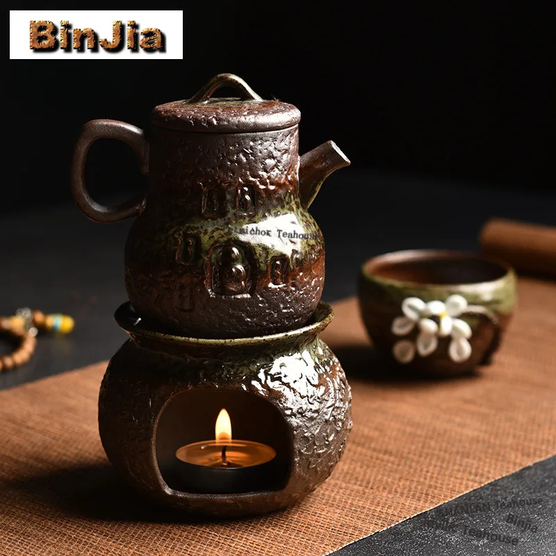 

Чайник для заваривания чая Kiyomizu Ware De Yun, 110 мл, в ретро-стиле, с инфузором, для домашнего использования, с подставкой для чайника, коллекция китайских чайных сервизов